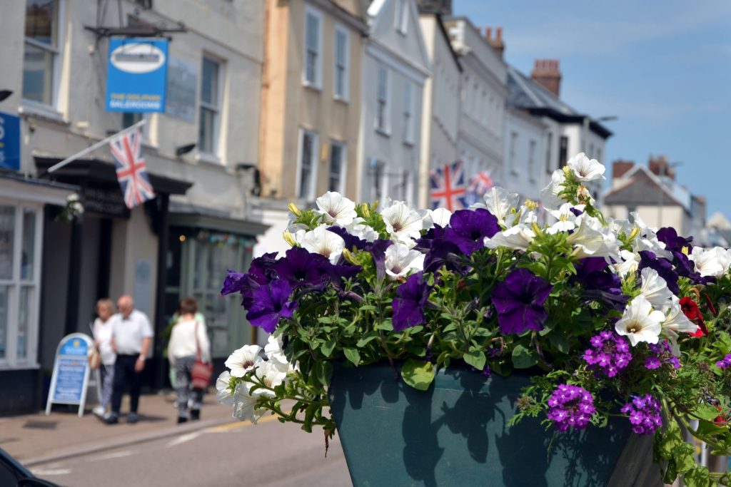 Flowers on Honiton High Street