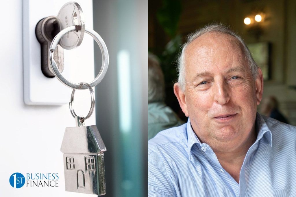 1st Business Finance montage showing key in door on left and Nick Verstage on right